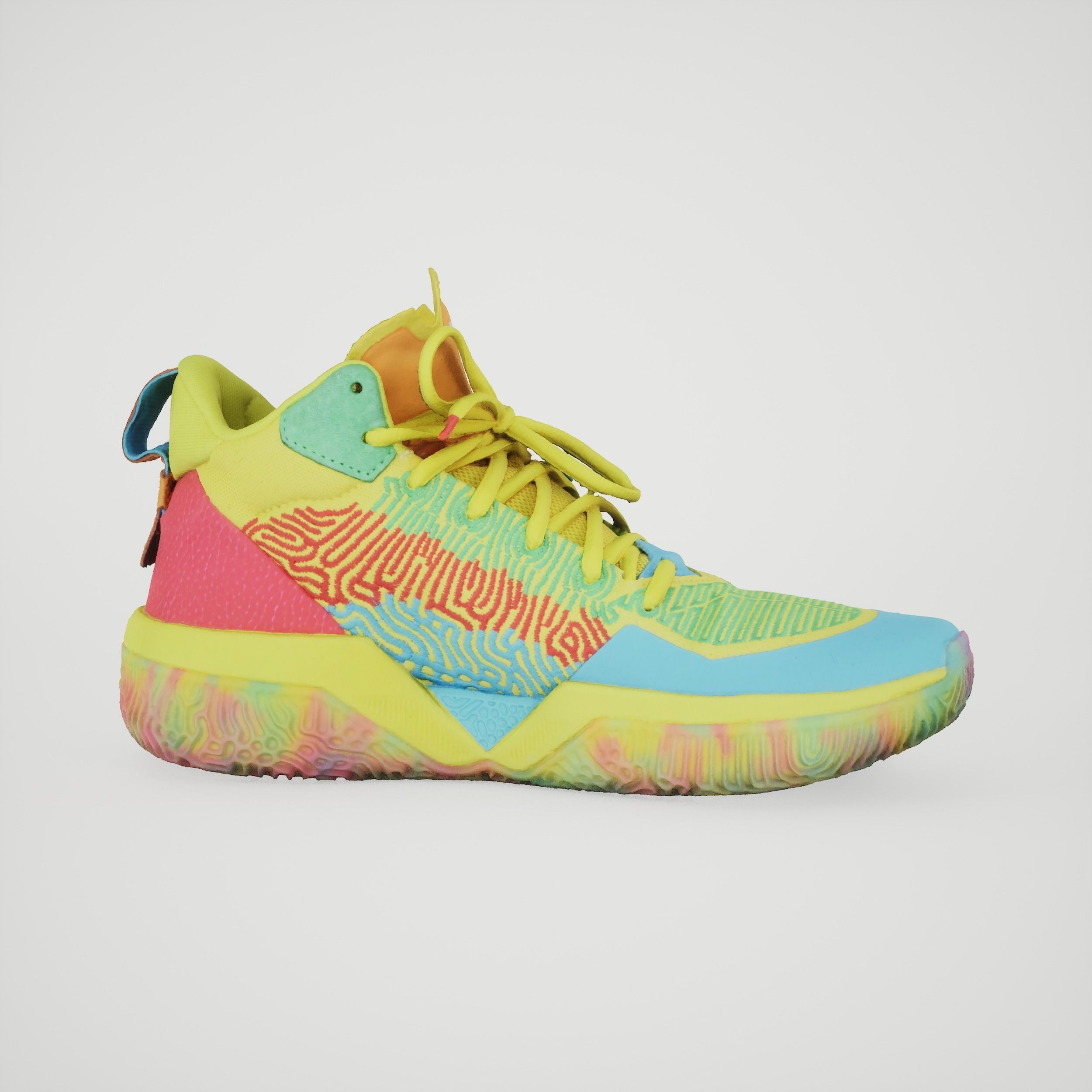 Colorful Sneakers Basketball Shoes 3D model_4