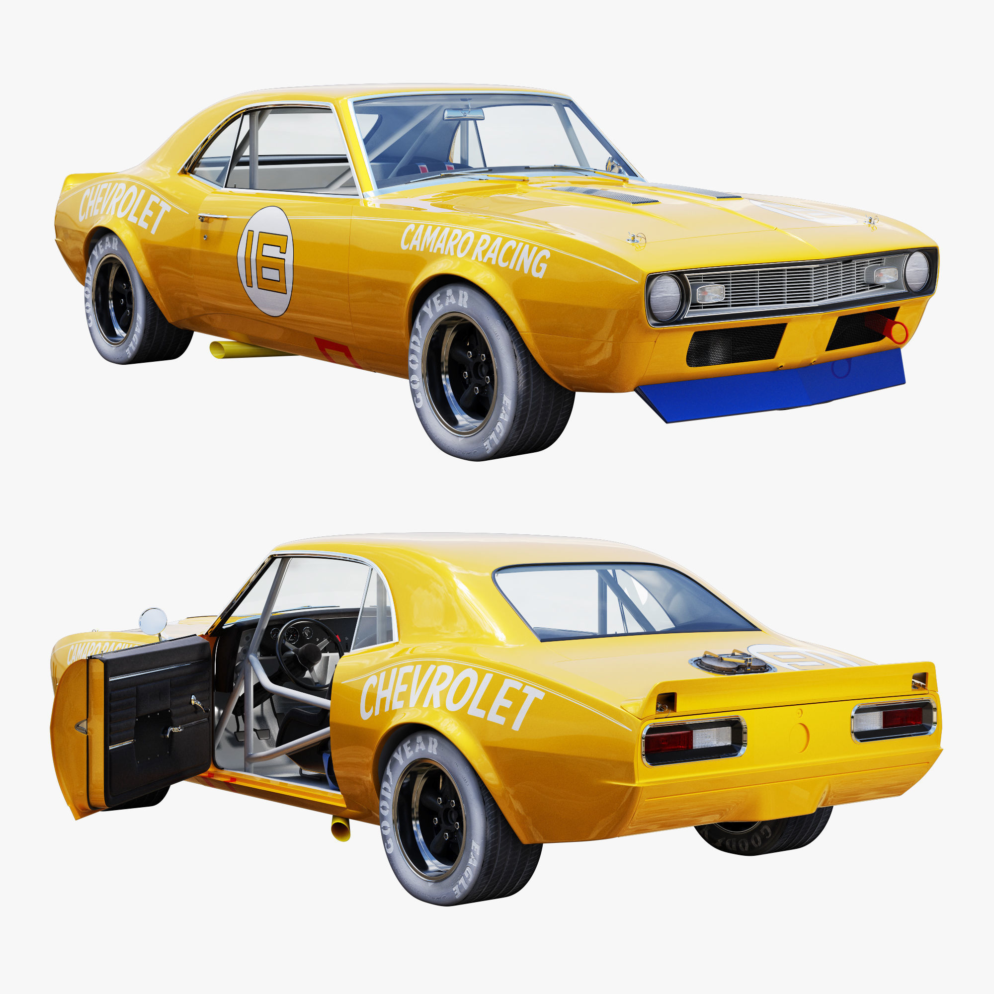 Chevrolet camaro 1968 racing 3D model | CGTrader