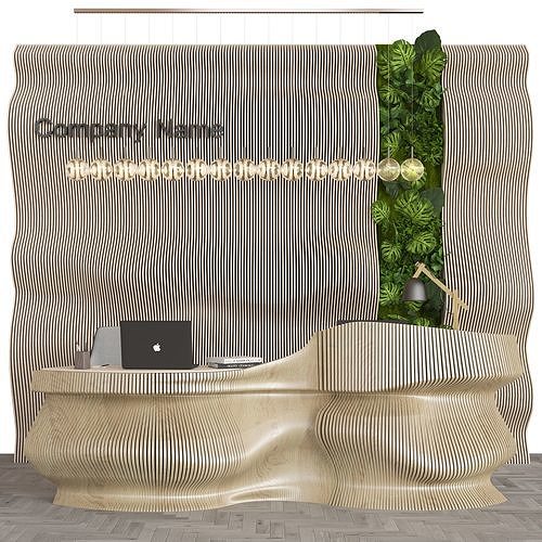 reception desk composition Low-poly 3D model