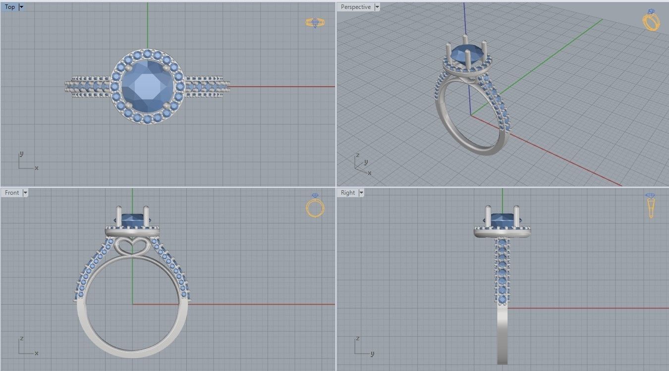 Ring with Heart 3D print model_5