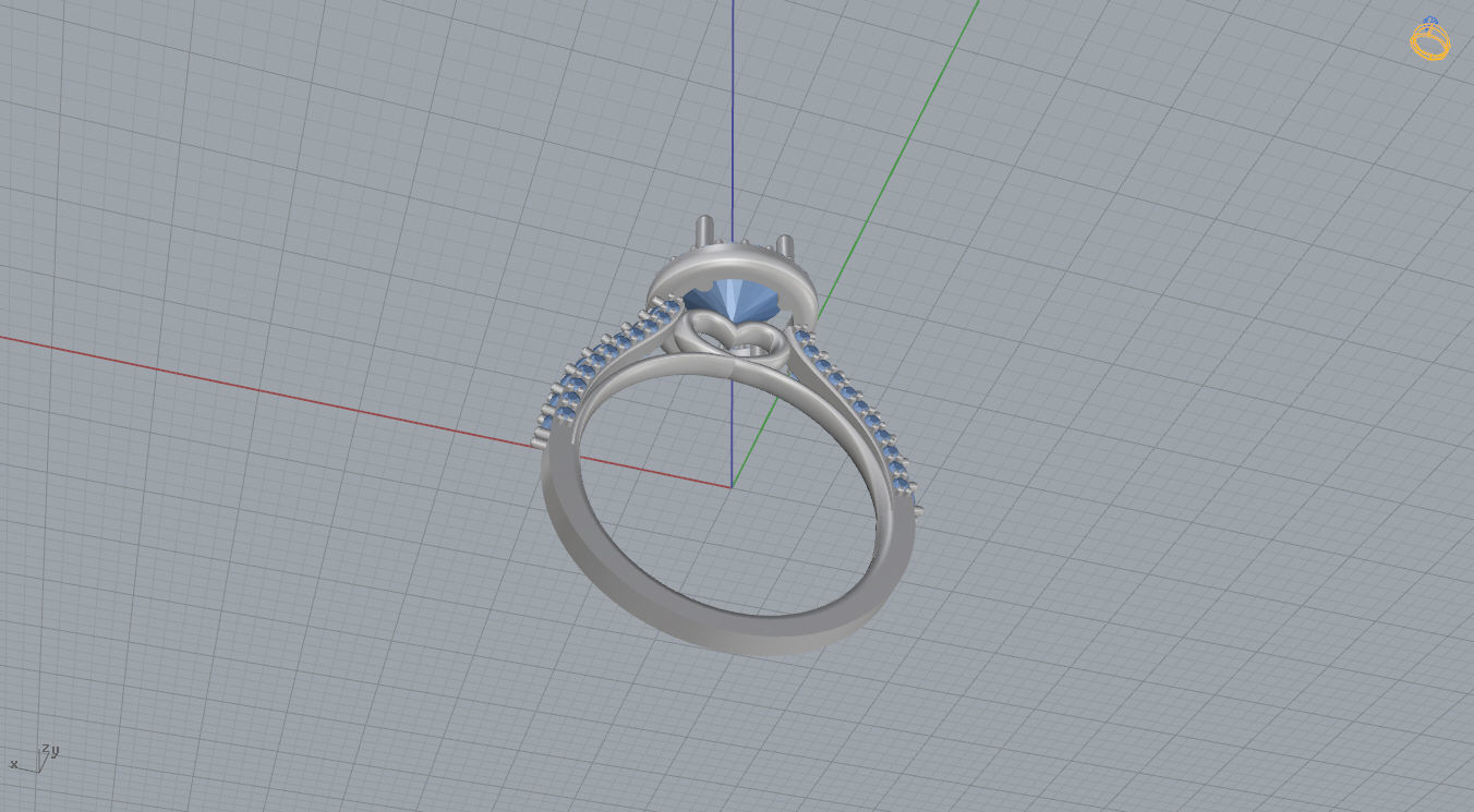 Ring with Heart 3D print model_13