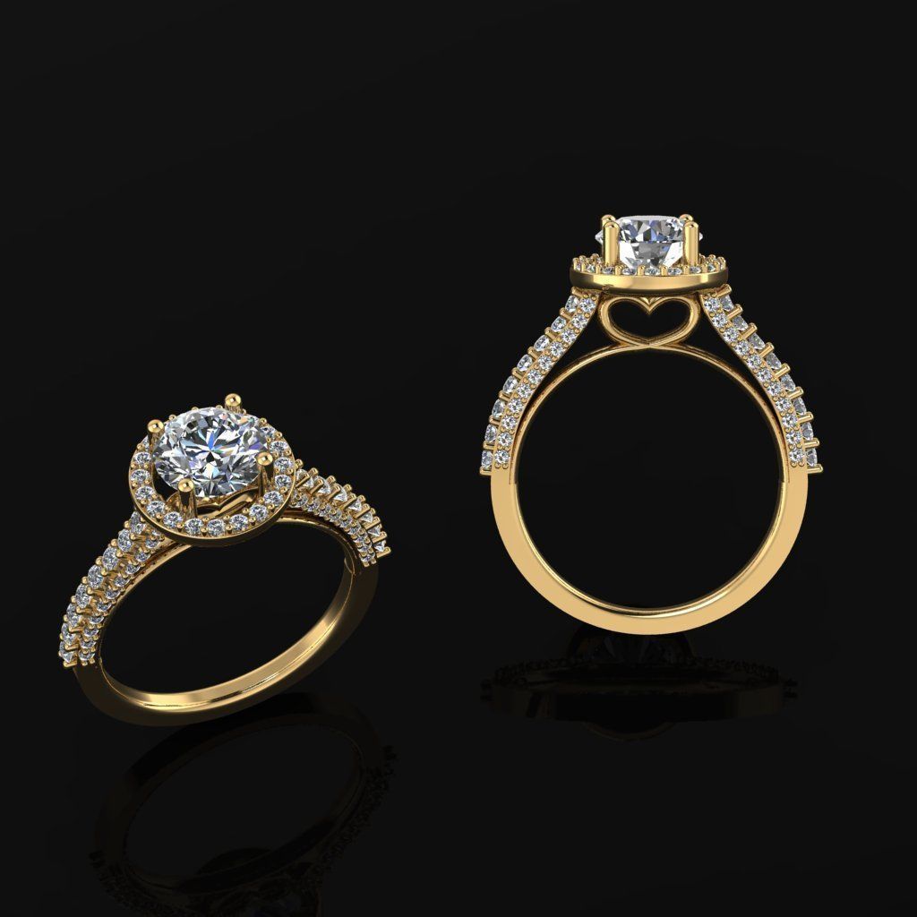 Ring with Heart 3D print model_1