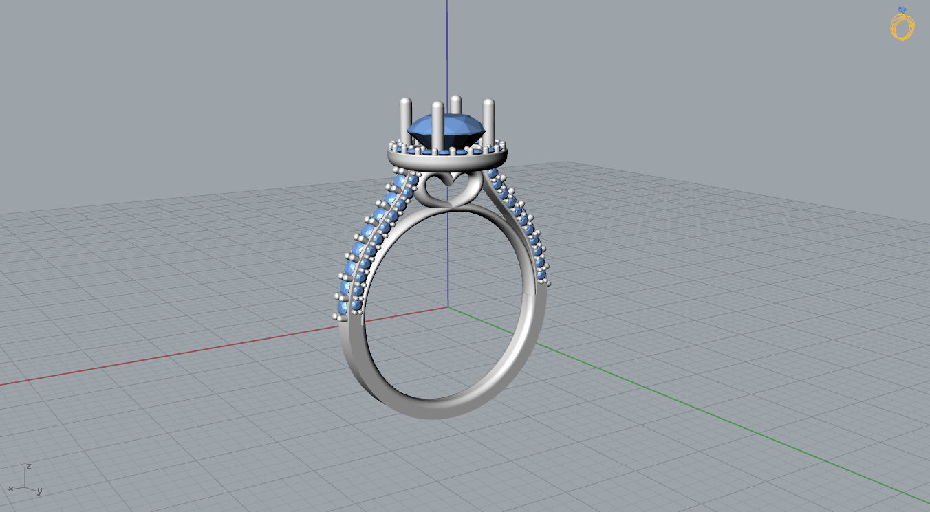 Ring with Heart 3D print model_6