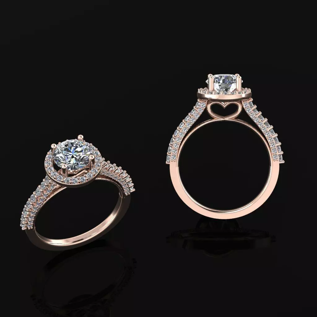 Ring with Heart 3D print model_0