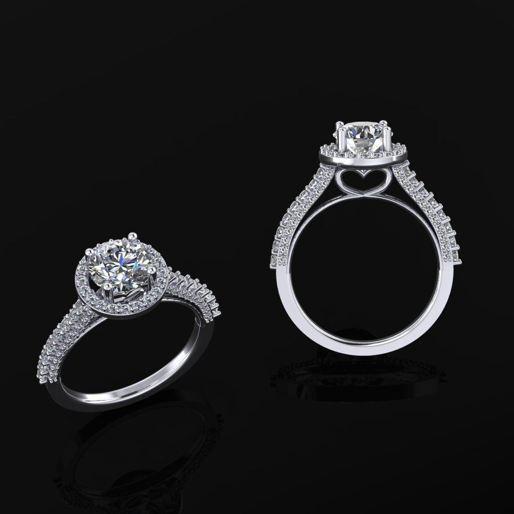 Ring with Heart 3D print model_2