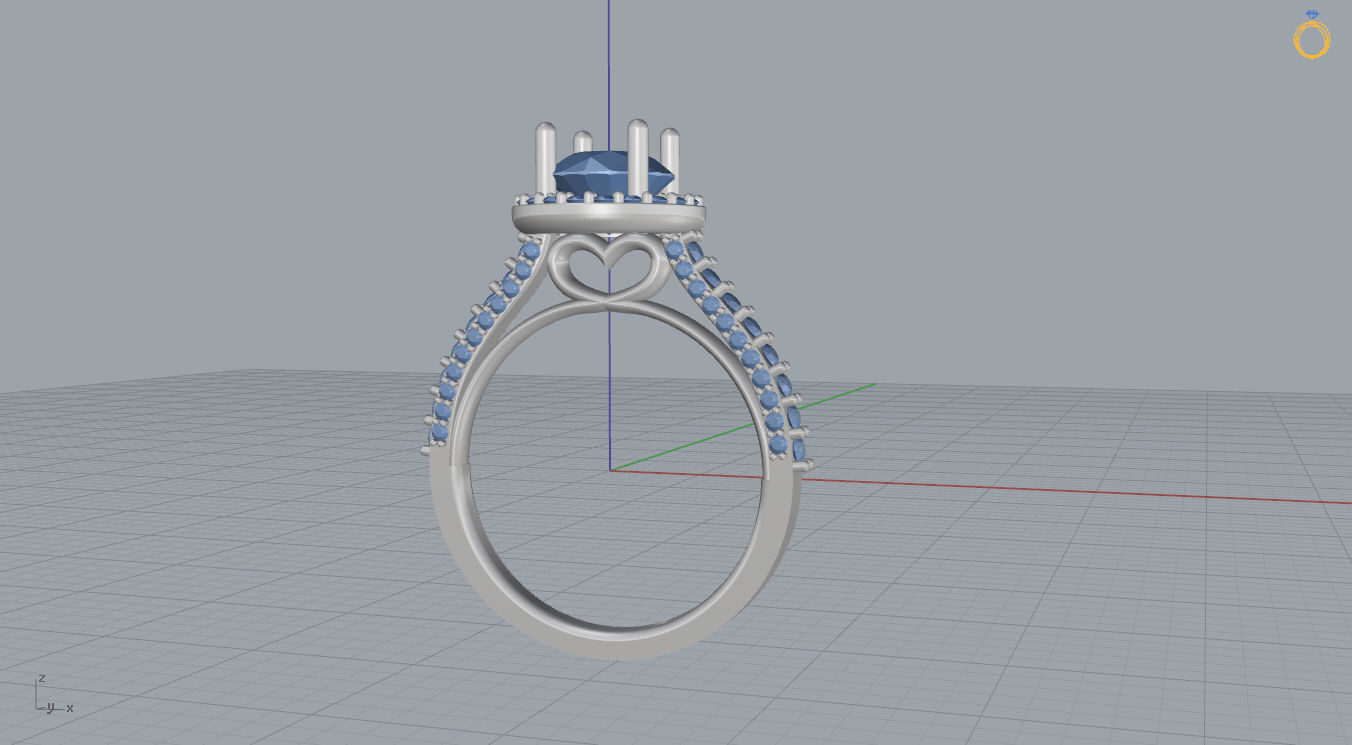 Ring with Heart 3D print model_11