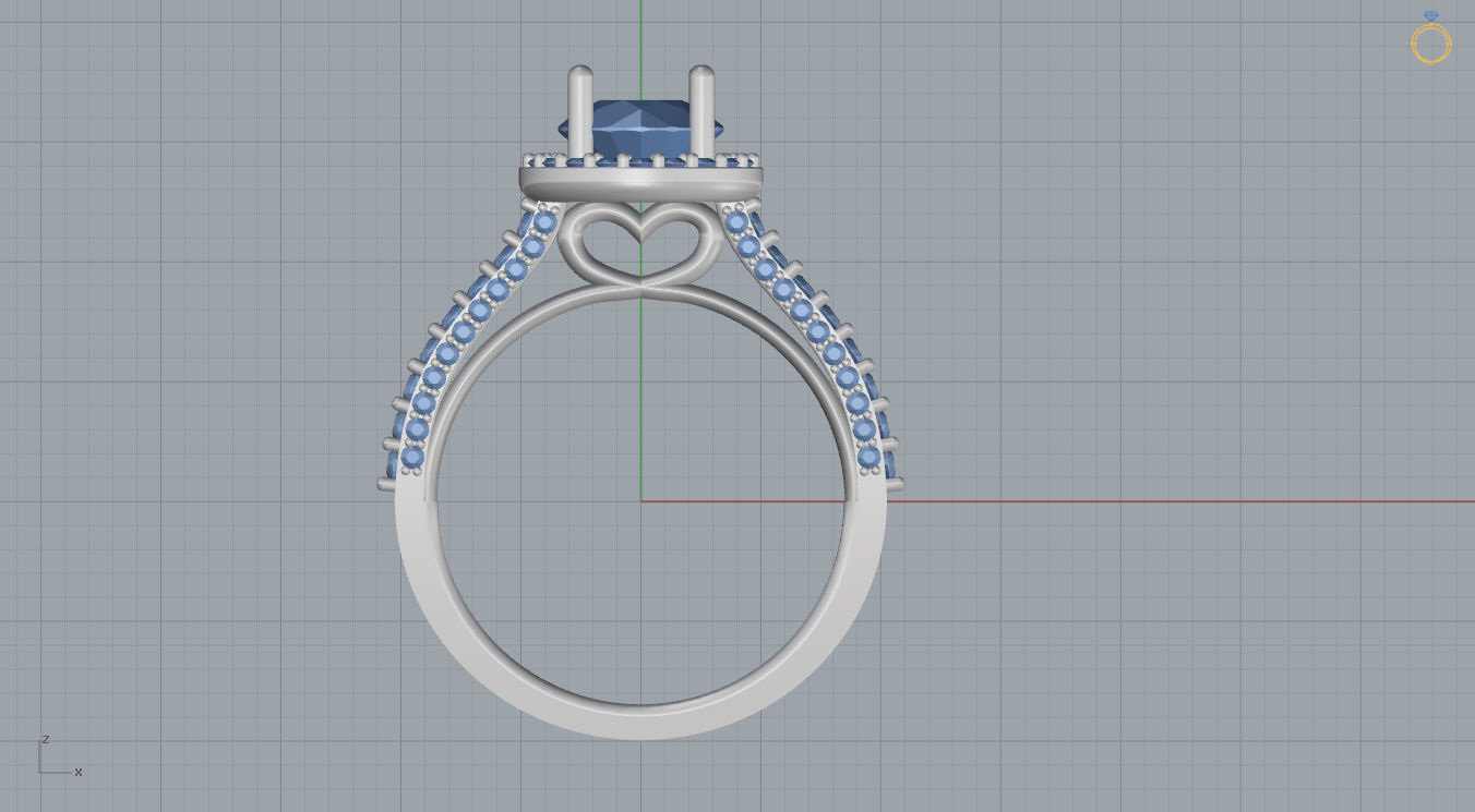 Ring with Heart 3D print model_8