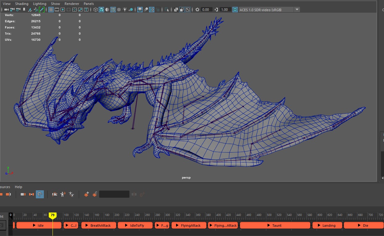 Wyvern Dragon Low-poly 3D model_12