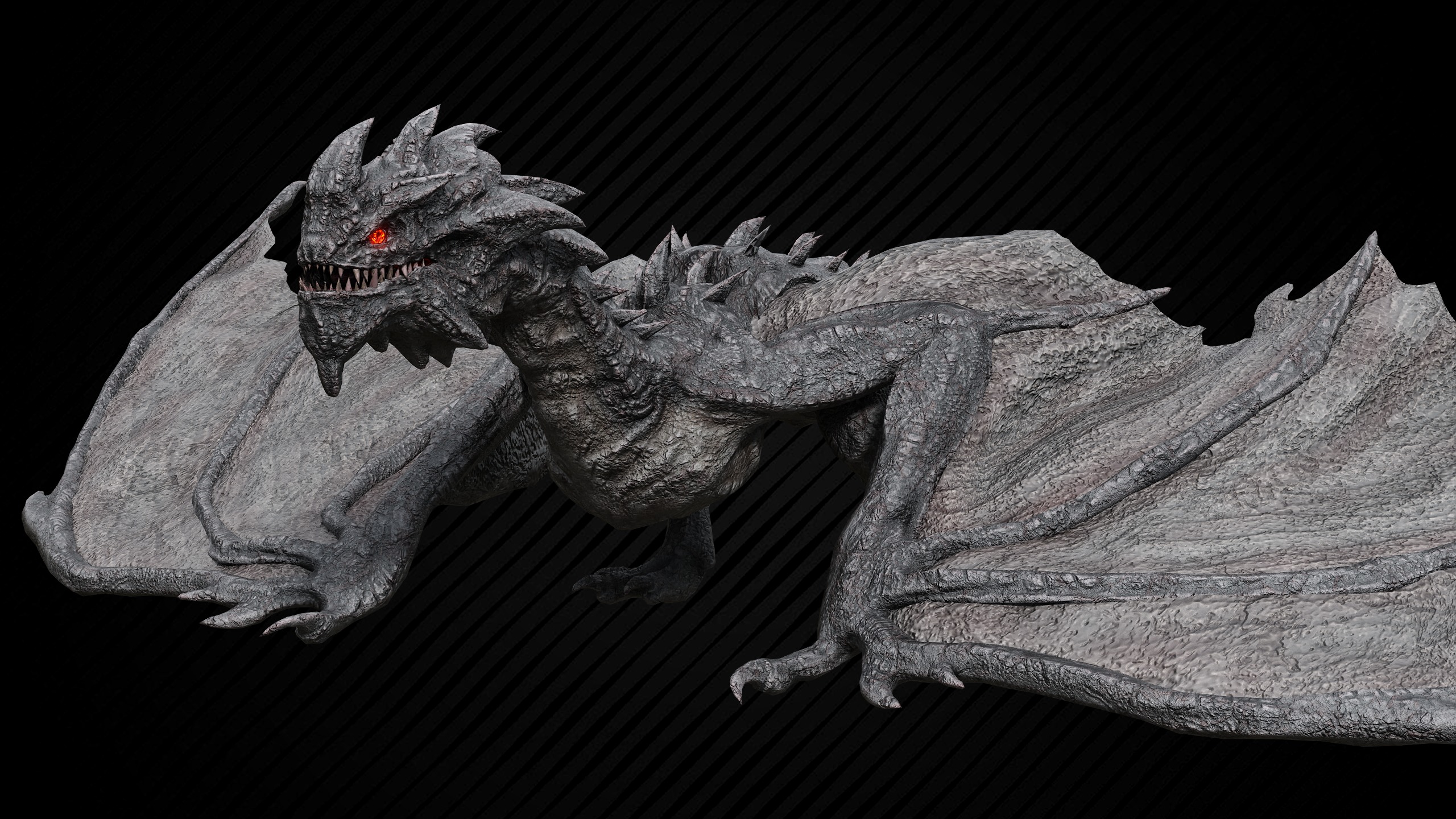 Wyvern Dragon Low-poly 3D model_20