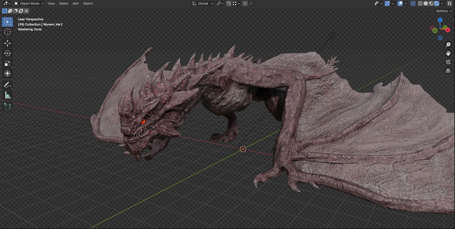 Wyvern Dragon Low-poly 3D model_6