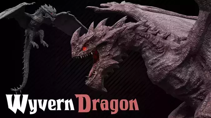 Wyvern Dragon Low-poly 3D model