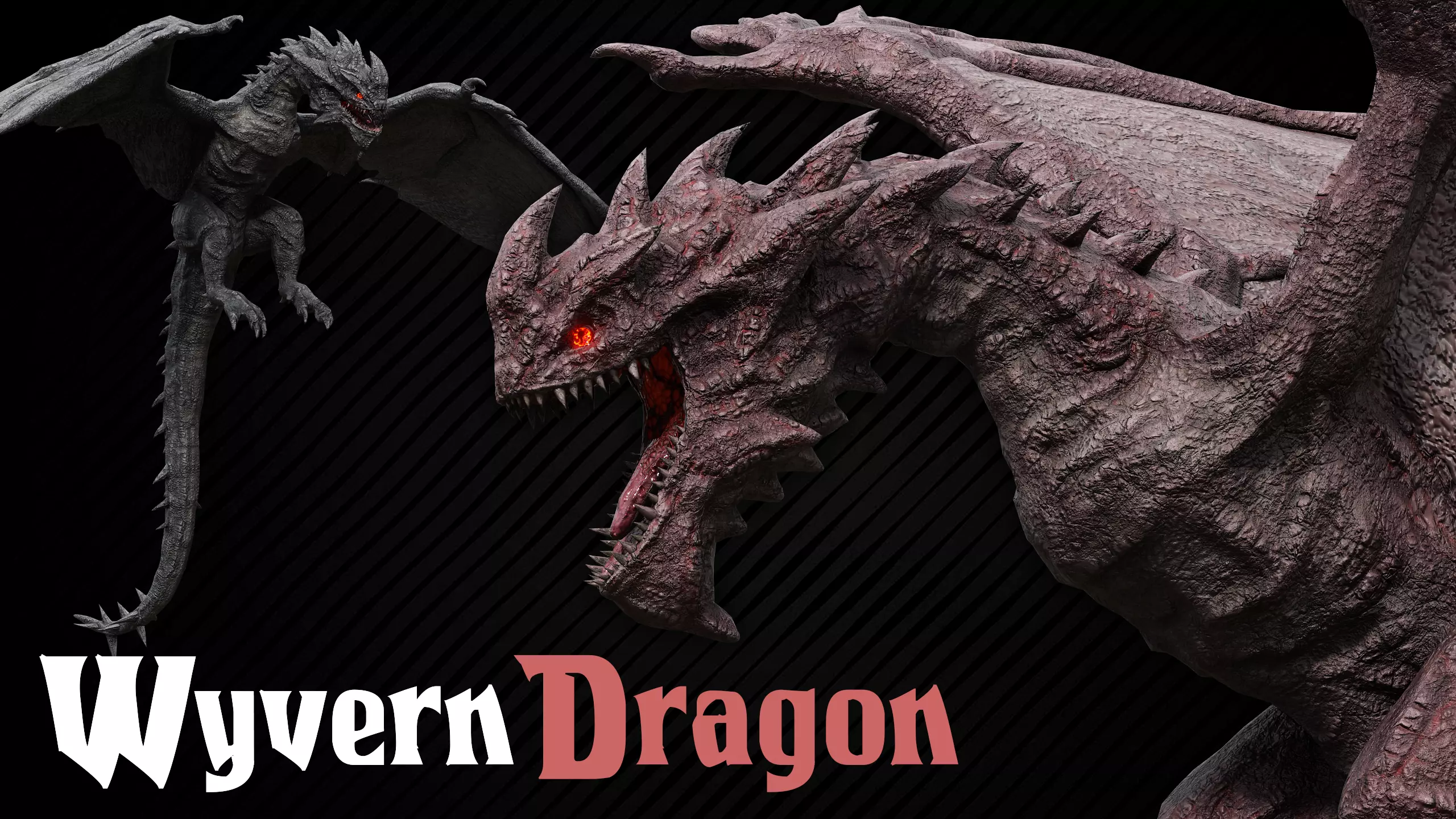 Wyvern Dragon Low-poly 3D model_0