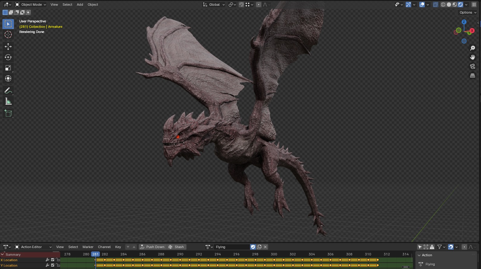 Wyvern Dragon Low-poly 3D model_7