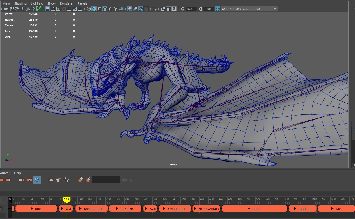 Wyvern Dragon Low-poly 3D model_11