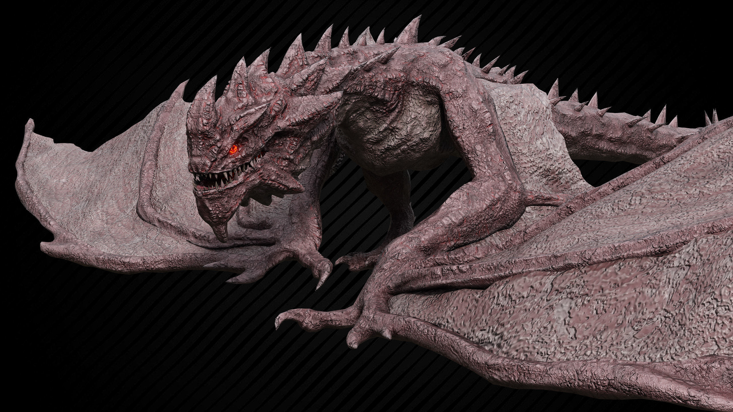 Wyvern Dragon Low-poly 3D model_3