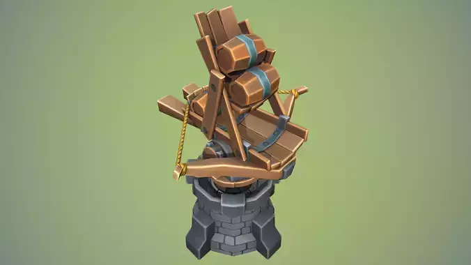 Low poly Barrelthrower Mk II Low-poly 3D model