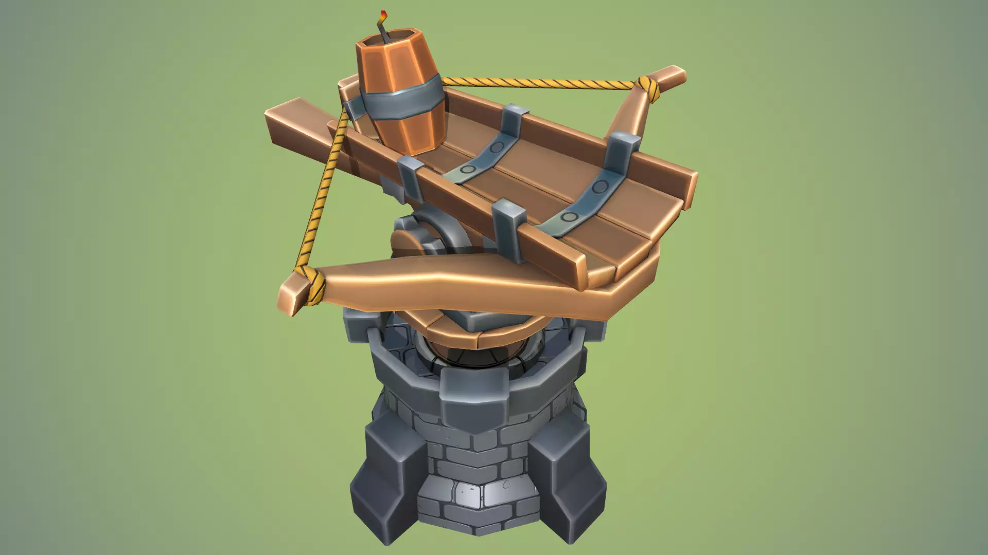 Low poly Barrelthrower Mk I Low-poly 3D model_0