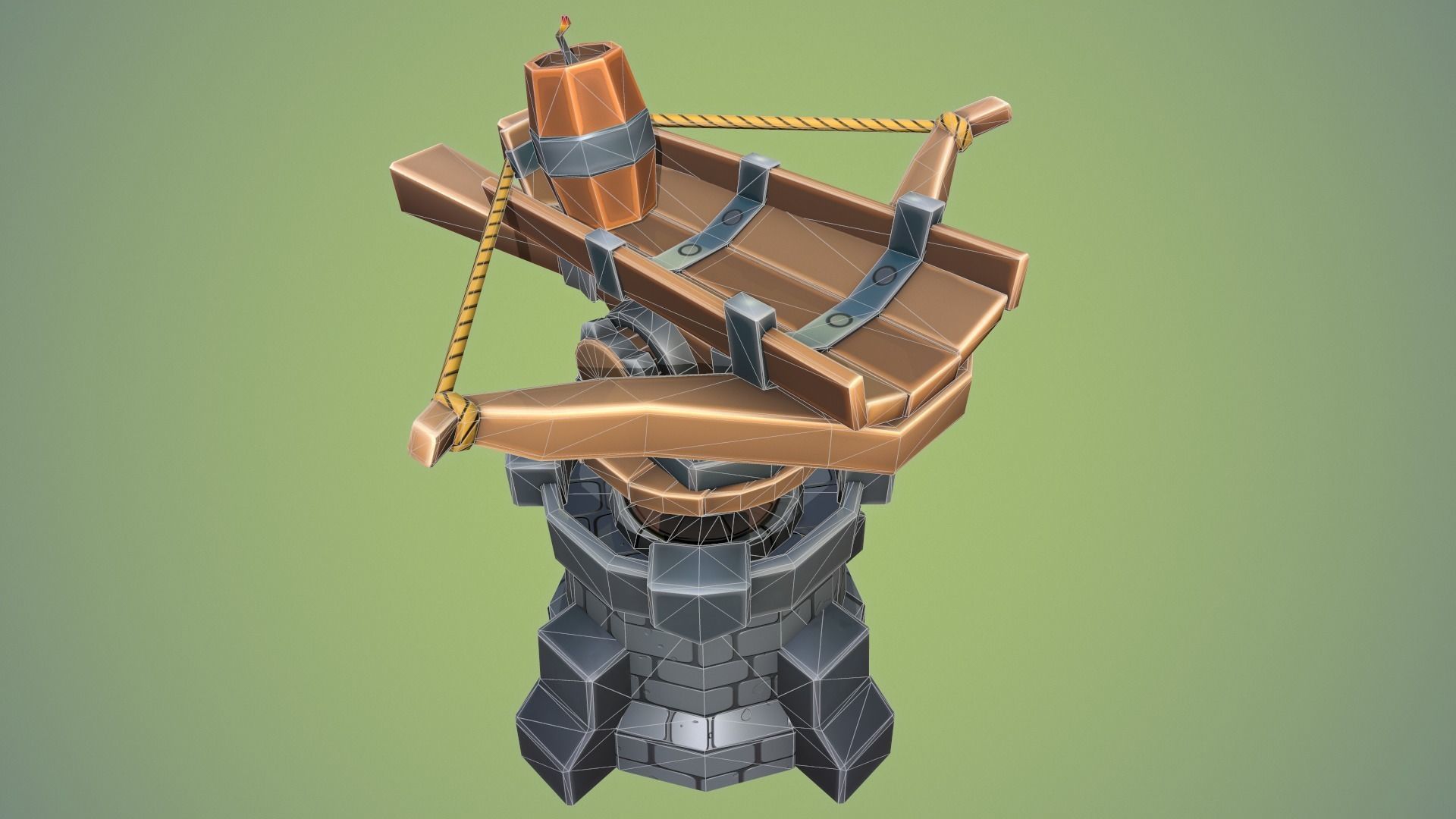 Low poly Barrelthrower Mk I Low-poly 3D model_3