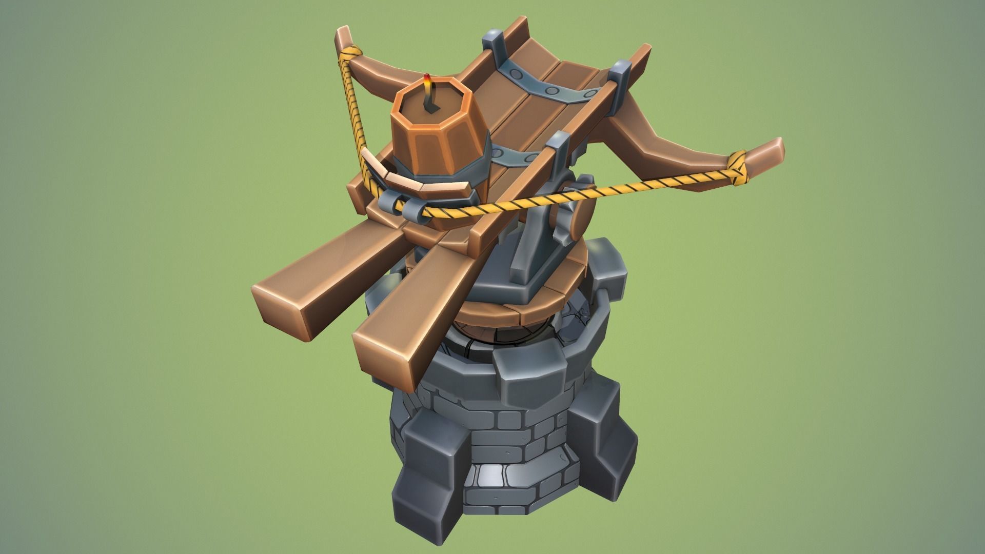 Low poly Barrelthrower Mk I Low-poly 3D model_2
