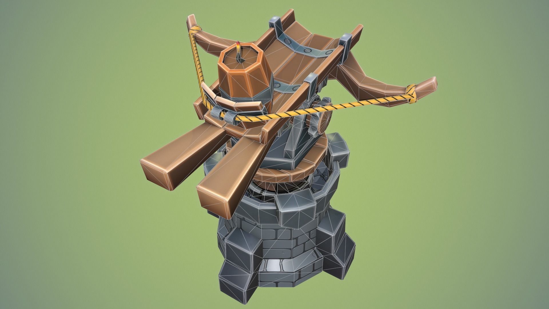 Low poly Barrelthrower Mk I Low-poly 3D model_4