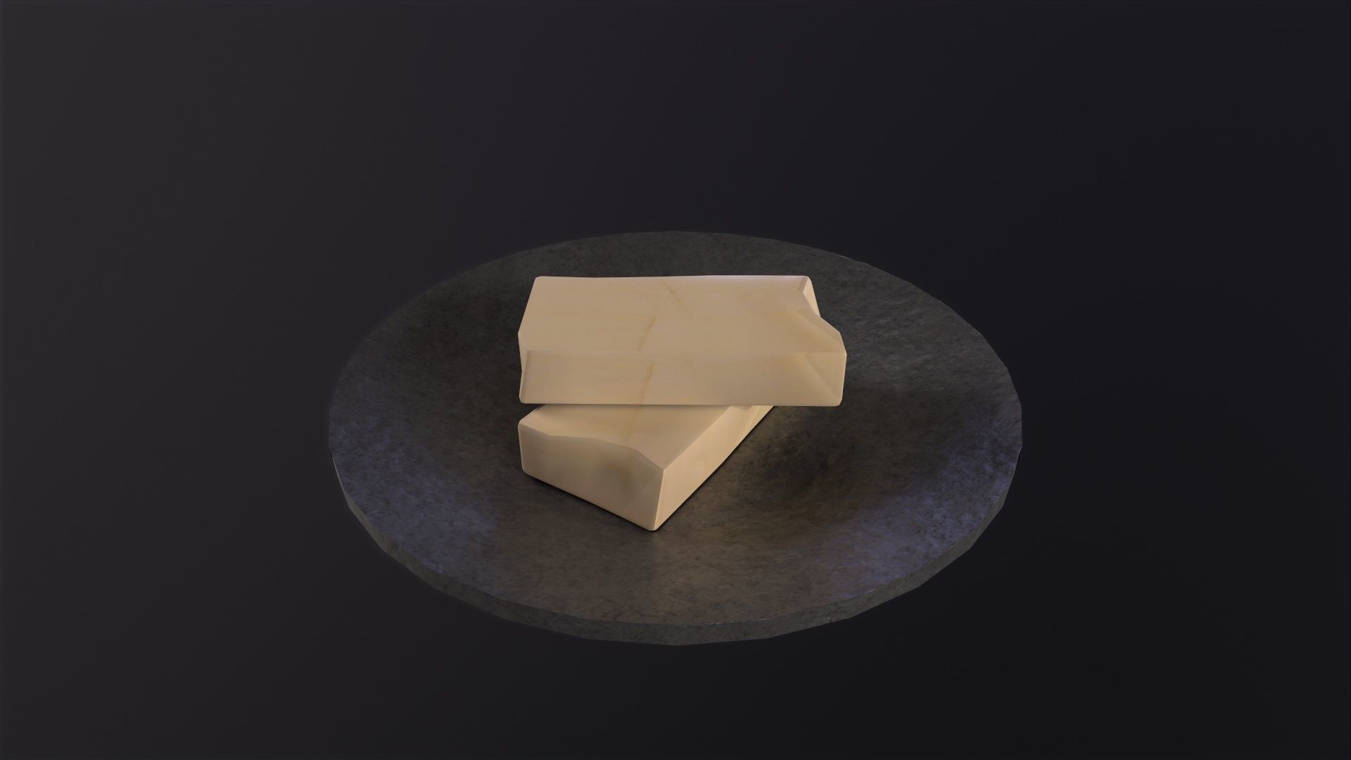 Butter Dish 3D Model Low-poly 3D model_2
