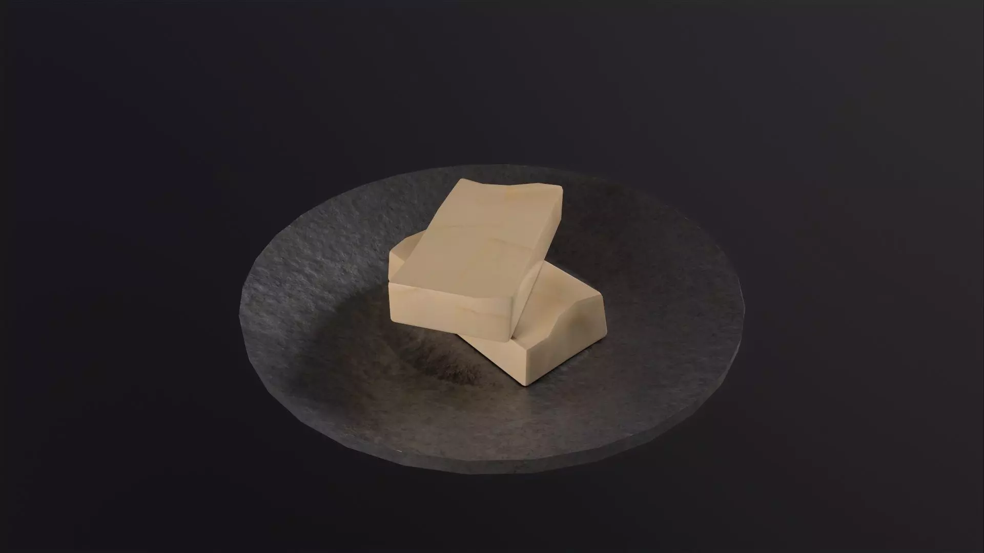 Butter Dish 3D Model Low-poly 3D model_0