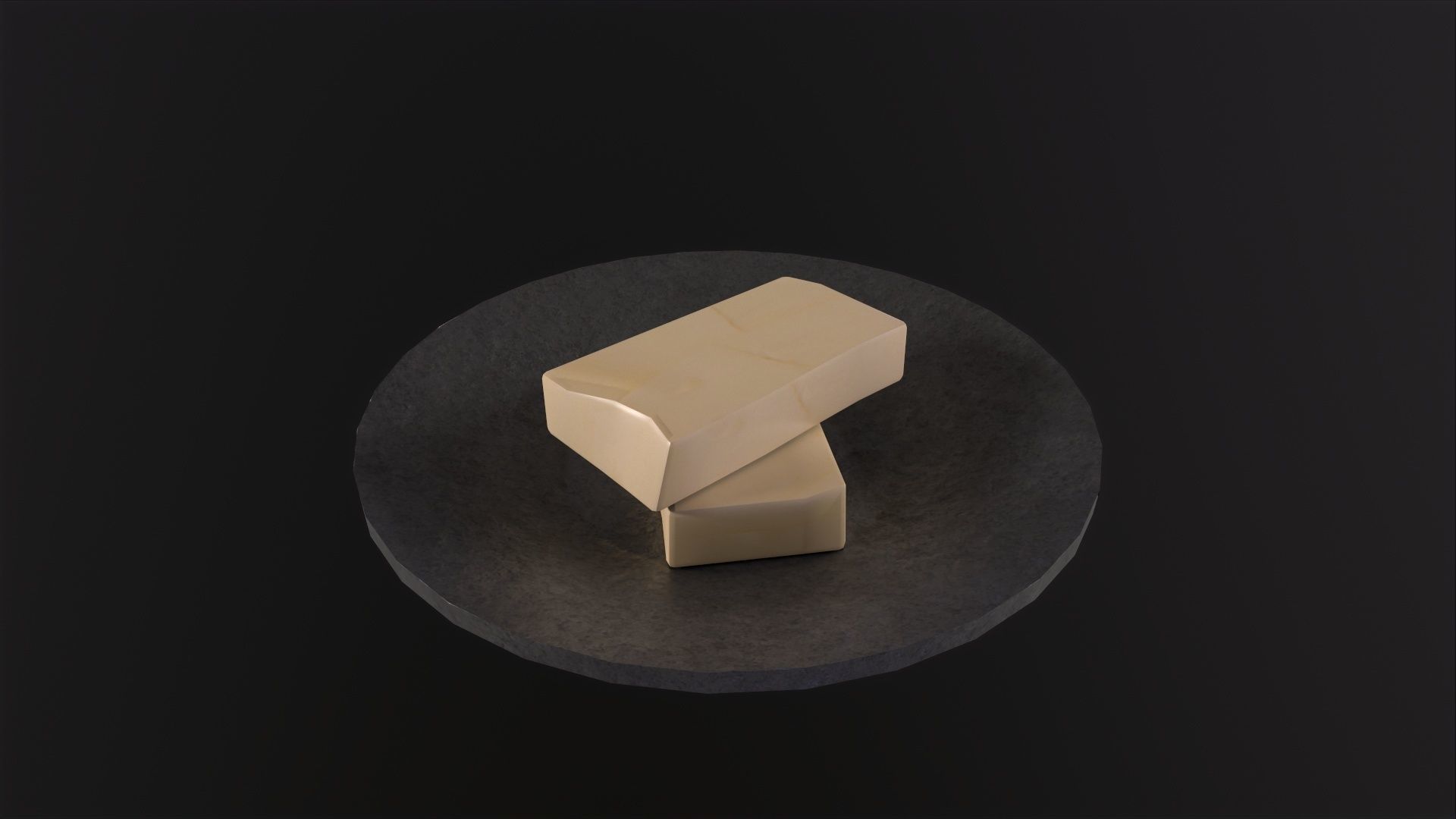 Butter Dish 3D Model Low-poly 3D model_4