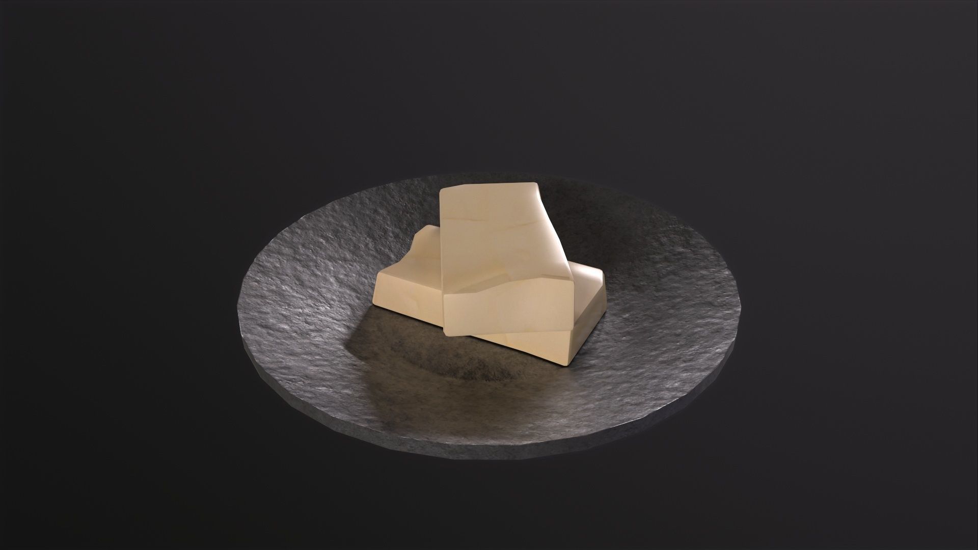 Butter Dish 3D Model Low-poly 3D model_3