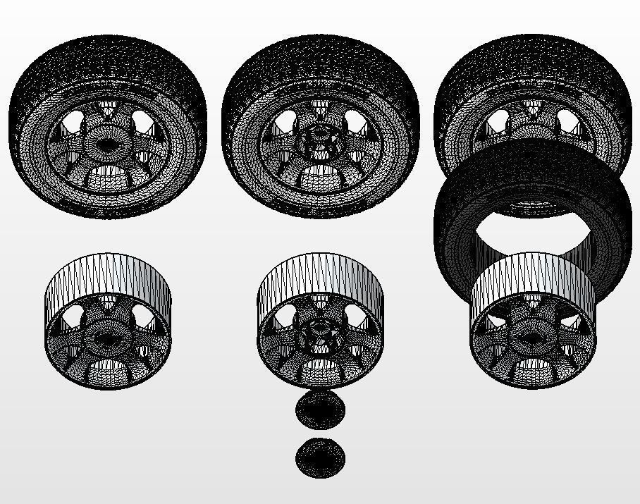 Wheels for scale model of famous ponycar 1999 3D print model_15