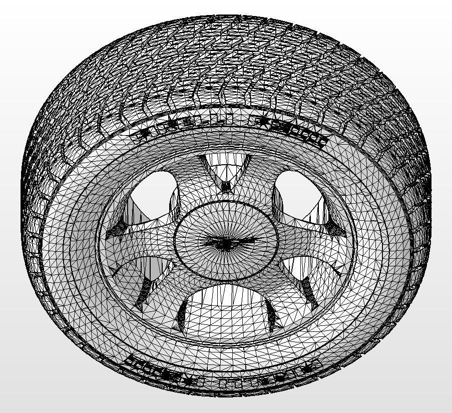 Wheels for scale model of famous ponycar 1999 3D print model_16