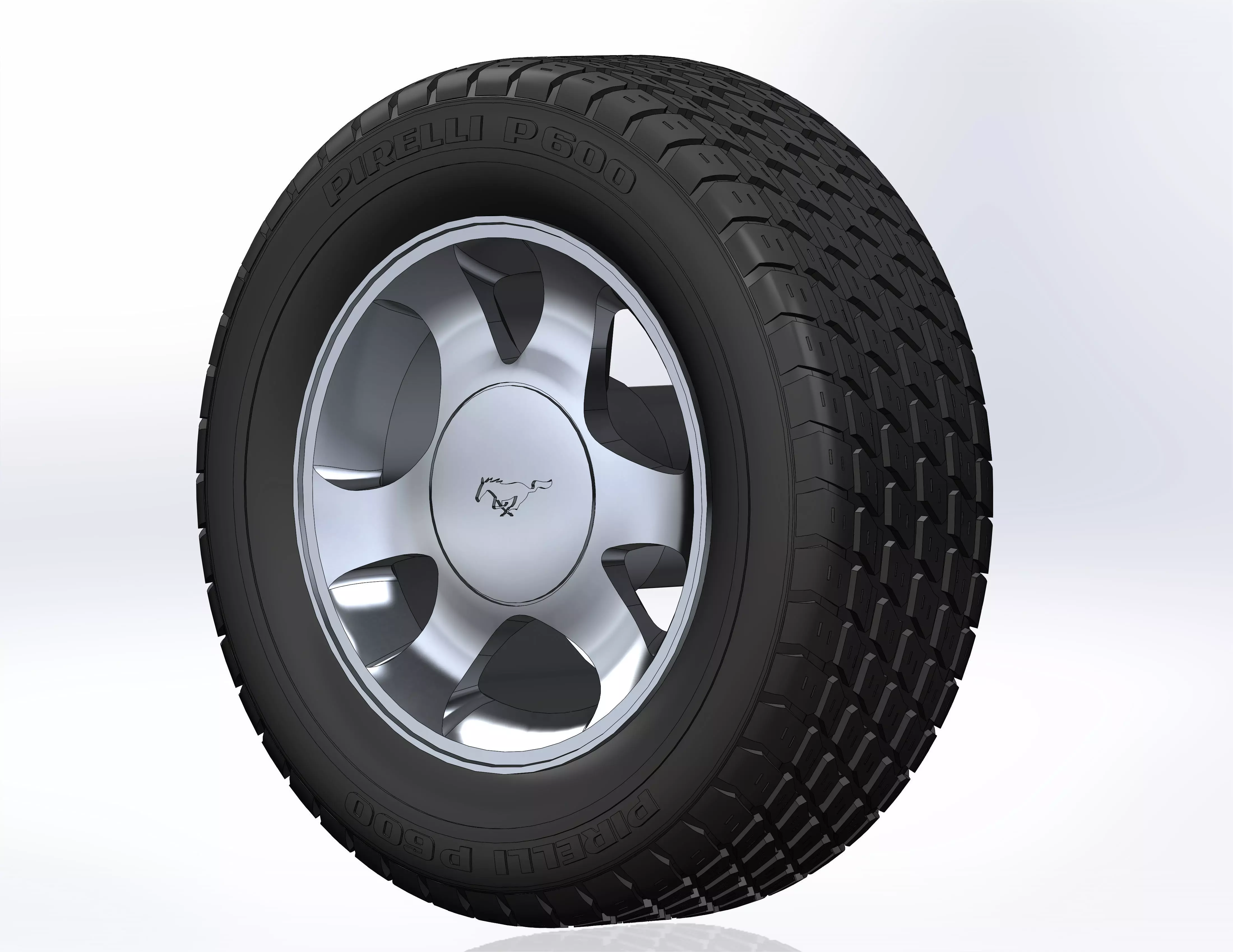 Wheels for scale model of famous ponycar 1999 3D print model_0