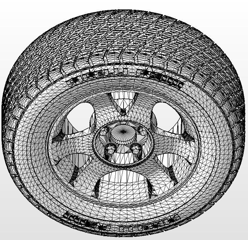 Wheels for scale model of famous ponycar 1999 3D print model_19