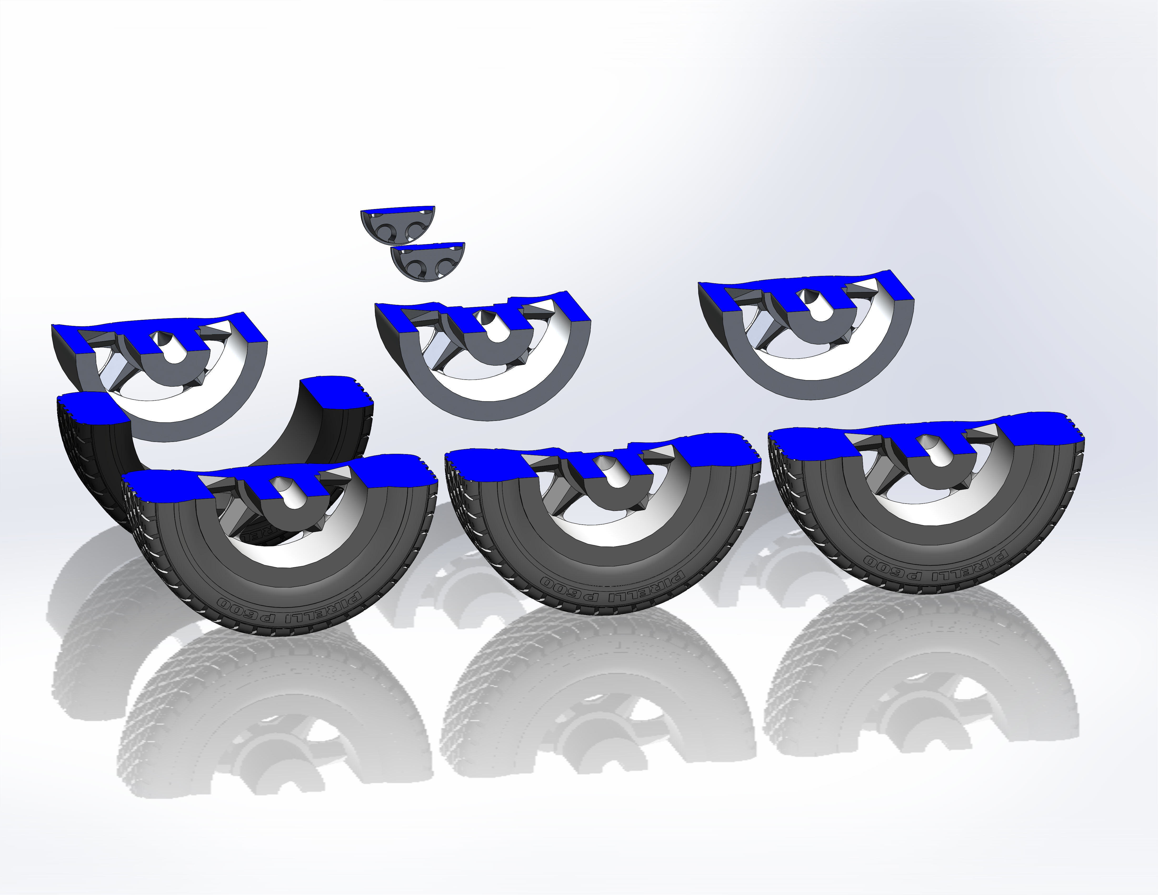 Wheels for scale model of famous ponycar 1999 3D print model_13