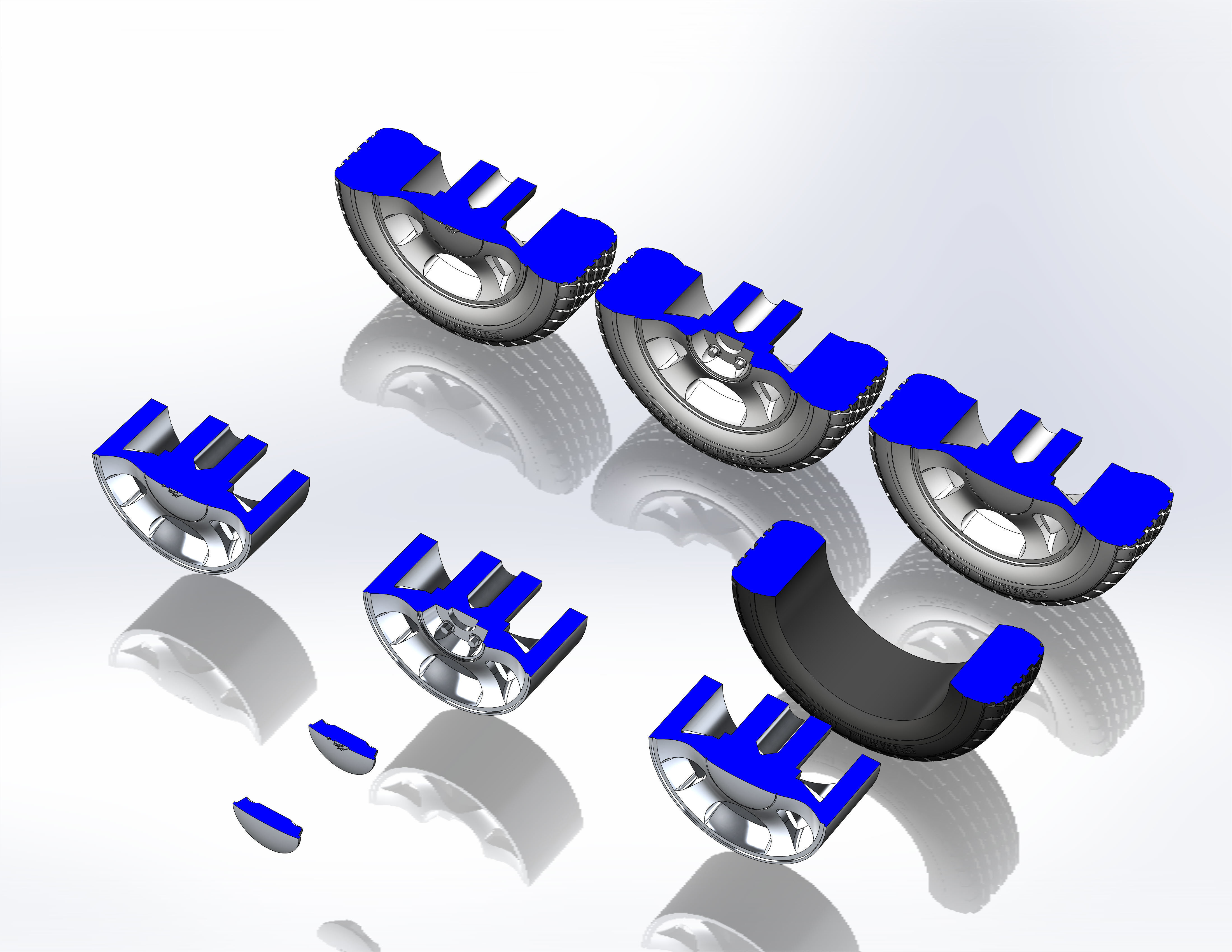 Wheels for scale model of famous ponycar 1999 3D print model_11