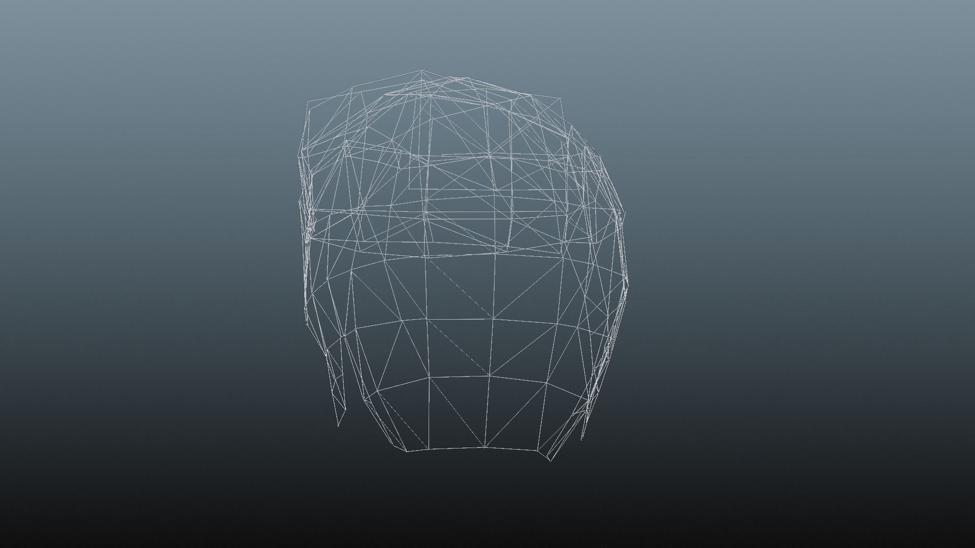 Male hair 3 color Low-poly 3D model_12