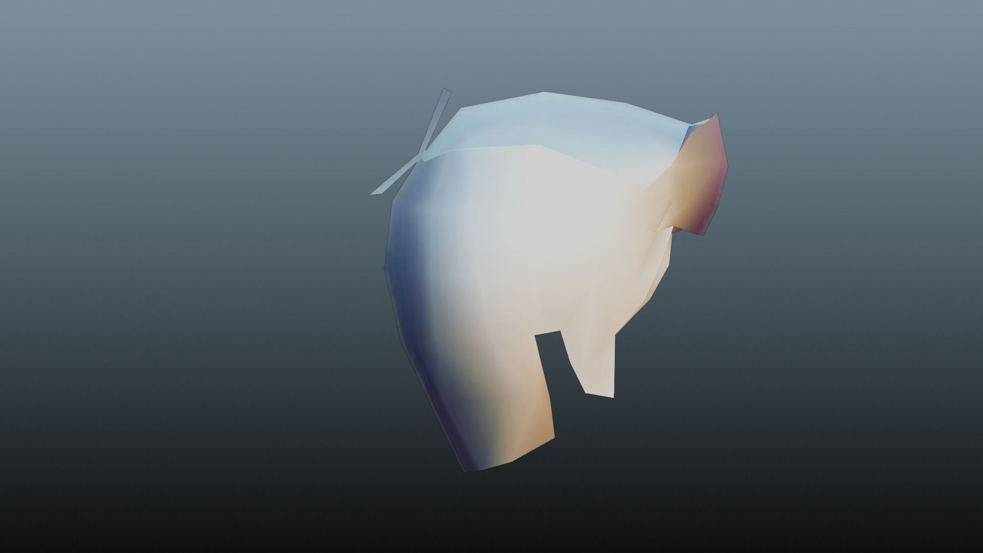 Male hair 3 color Low-poly 3D model_11