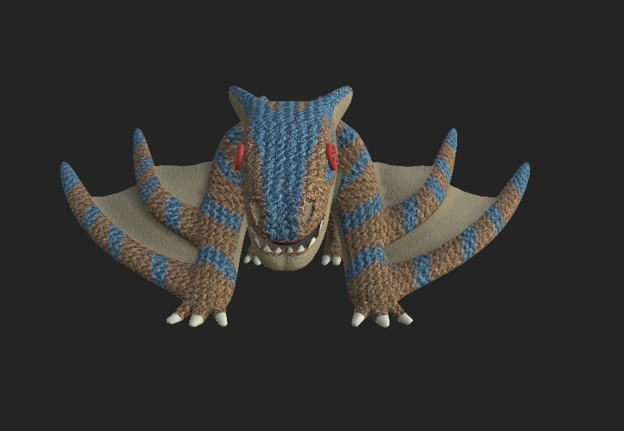Tigrex Plushy from Monster Hunter Series Low-poly 3D model_5