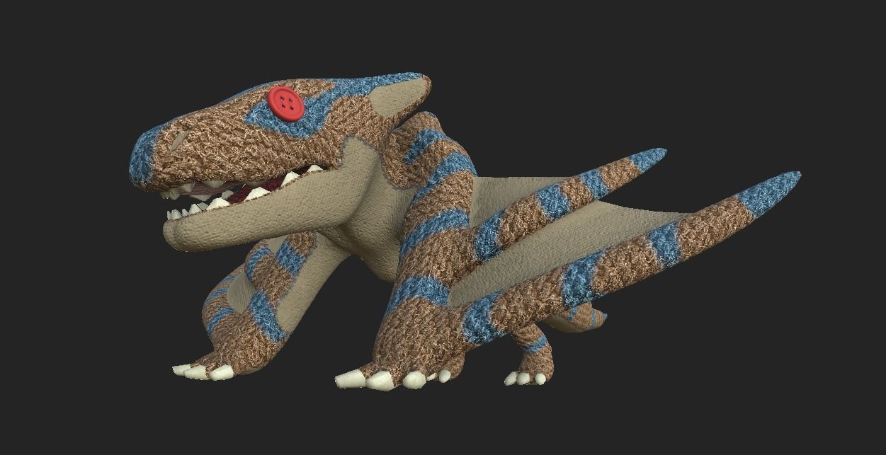 Tigrex Plushy from Monster Hunter Series Low-poly 3D model_1