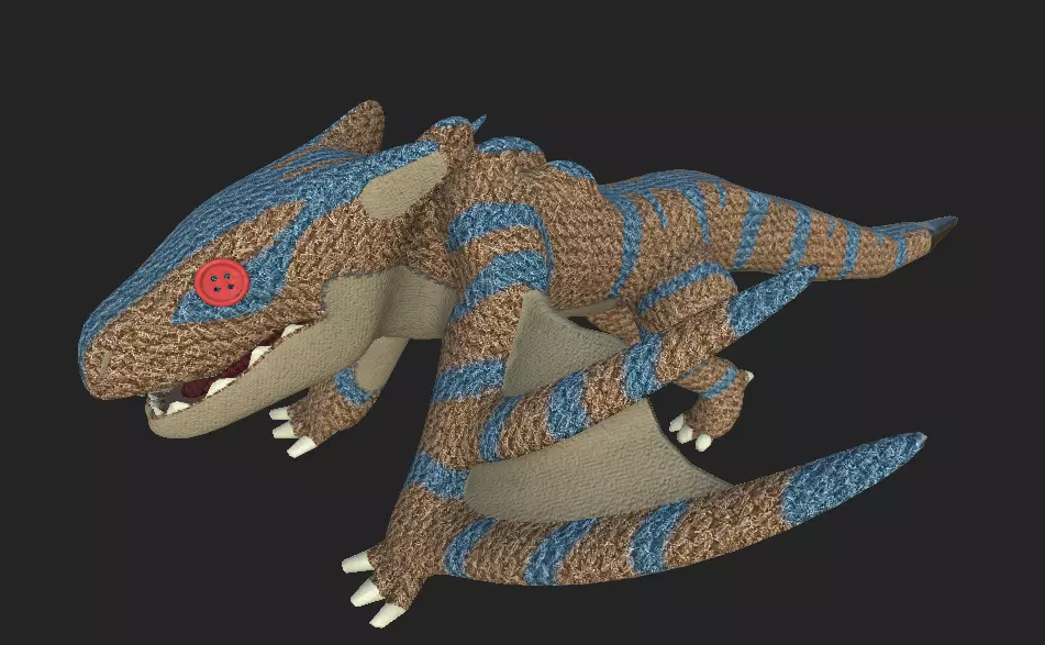 Tigrex Plushy from Monster Hunter Series Low-poly 3D model_0