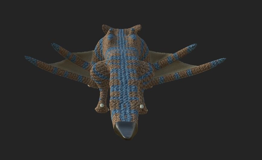 Tigrex Plushy from Monster Hunter Series Low-poly 3D model_6