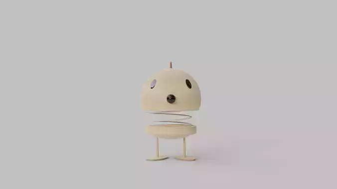 wooden carving jumping smily theme showpiece 3D model