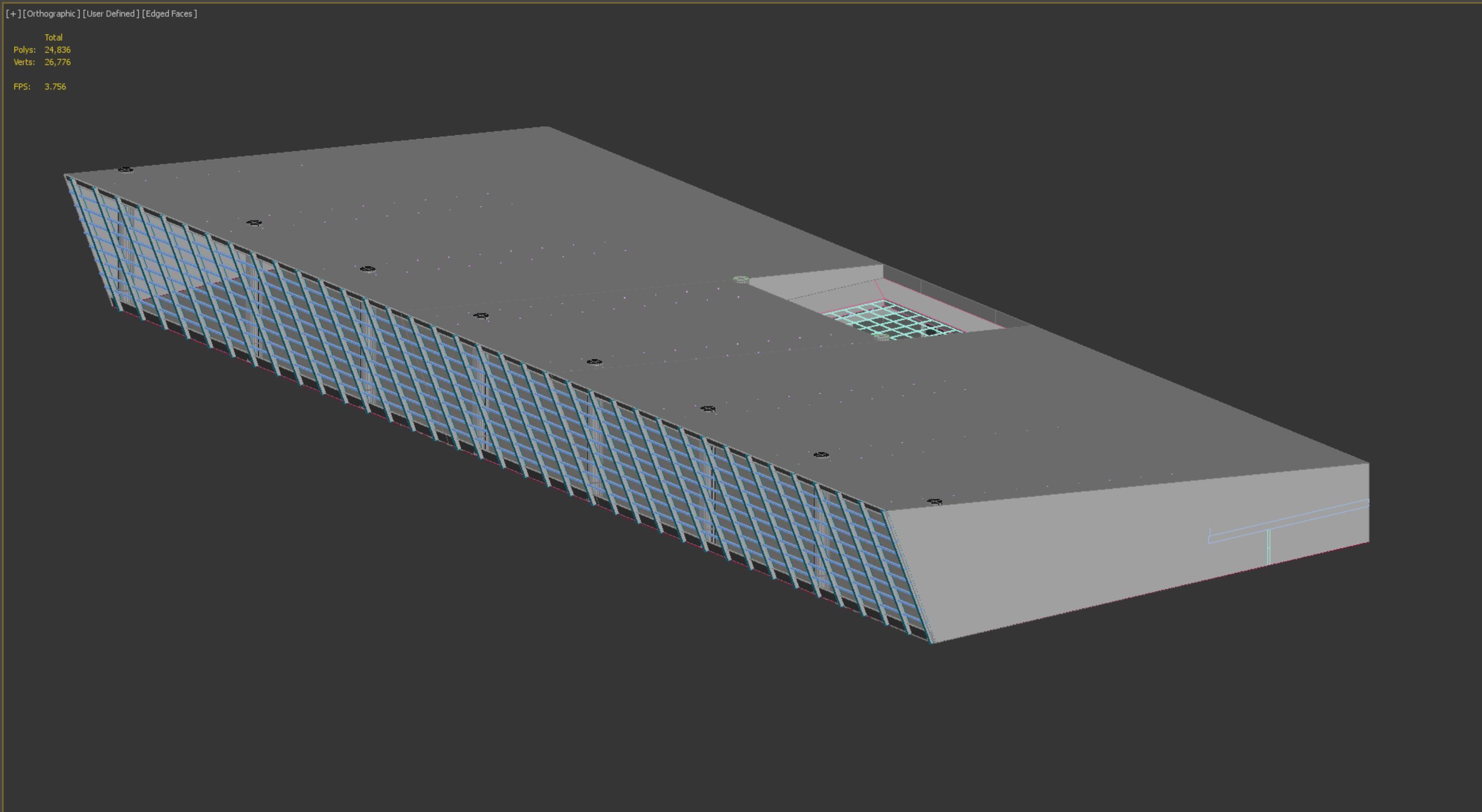 lowpoly interior space hall 15 Low-poly 3D model_13