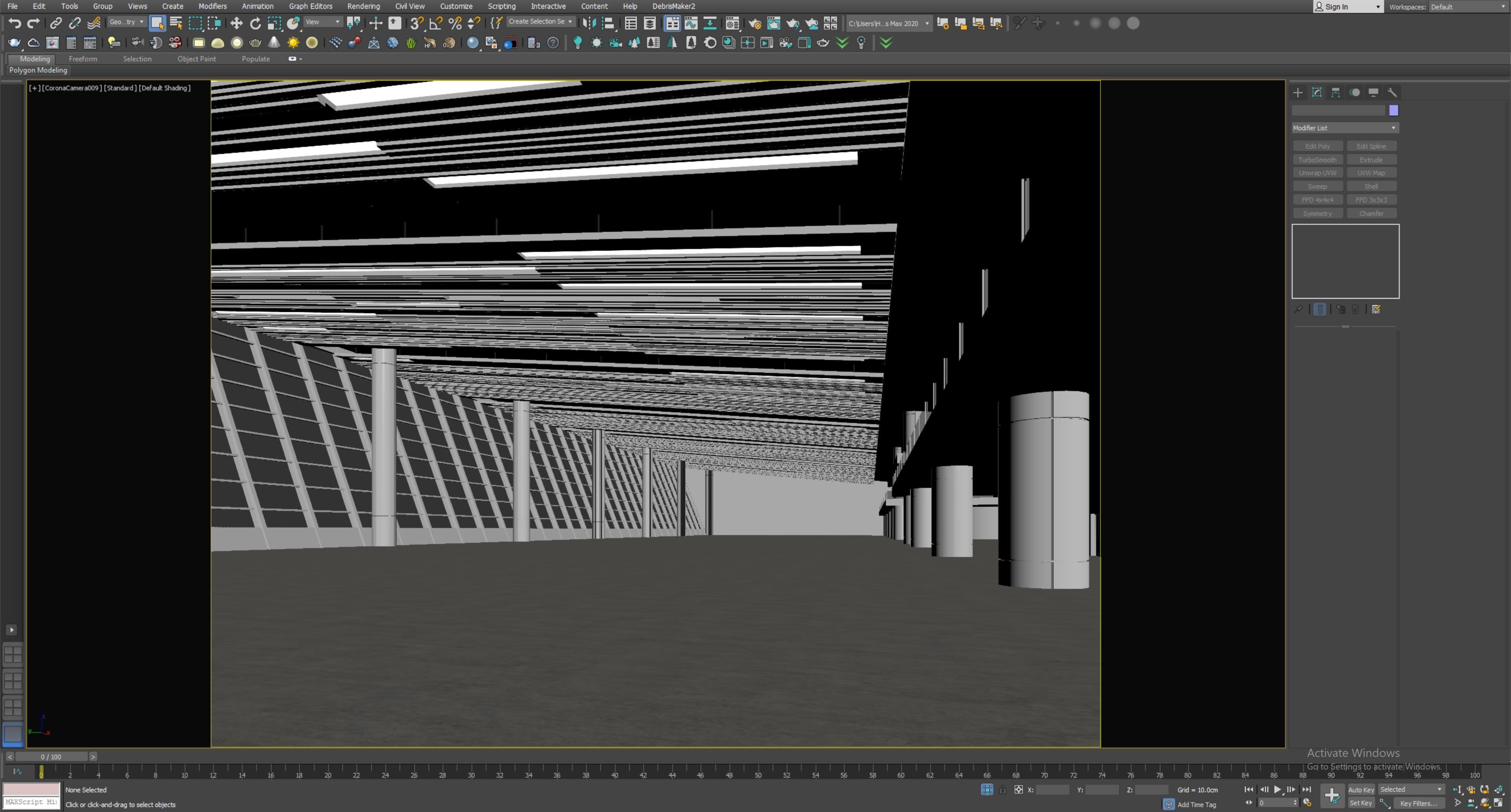 lowpoly interior space hall 15 Low-poly 3D model_9