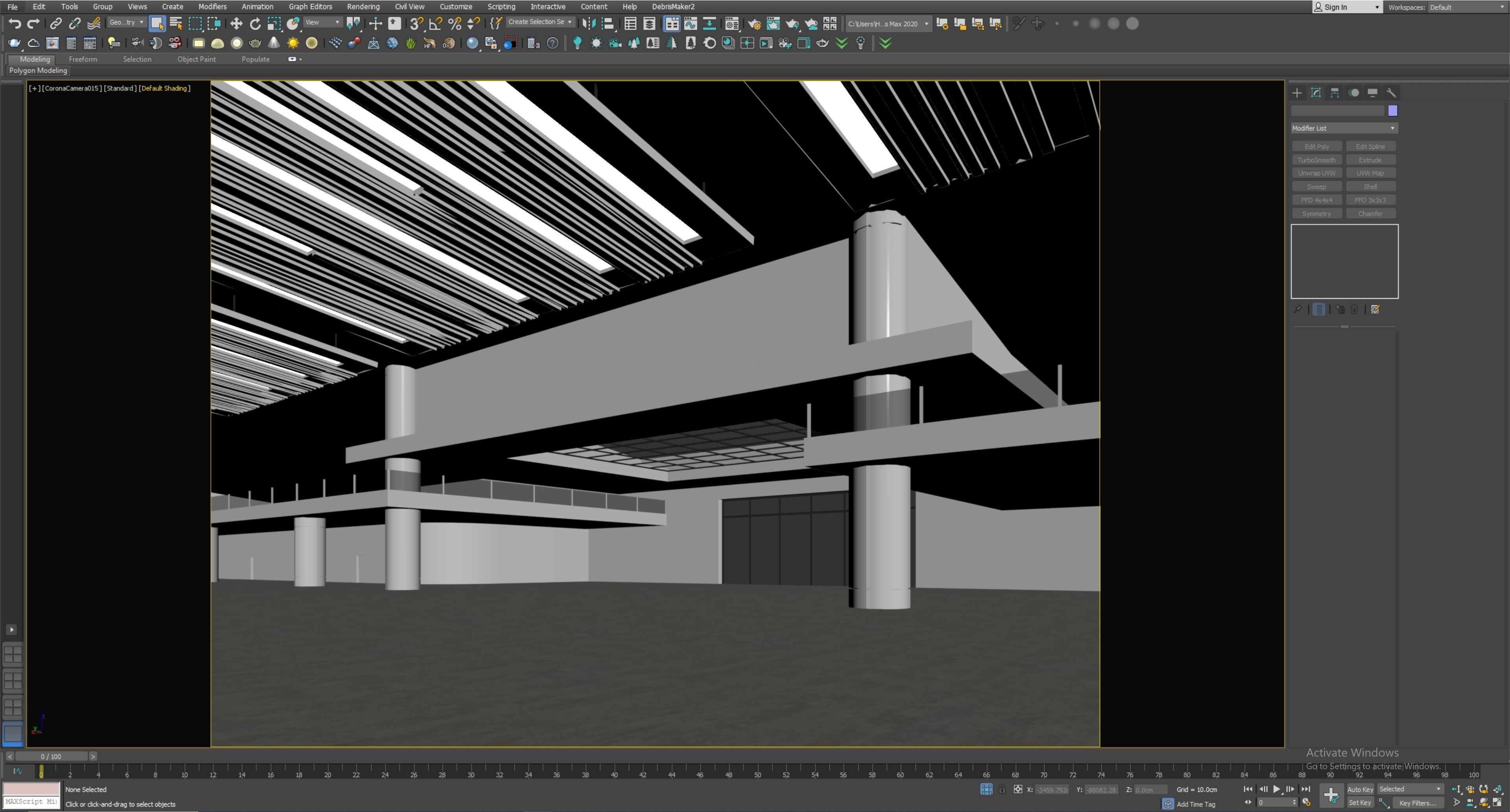 lowpoly interior space hall 15 Low-poly 3D model_11