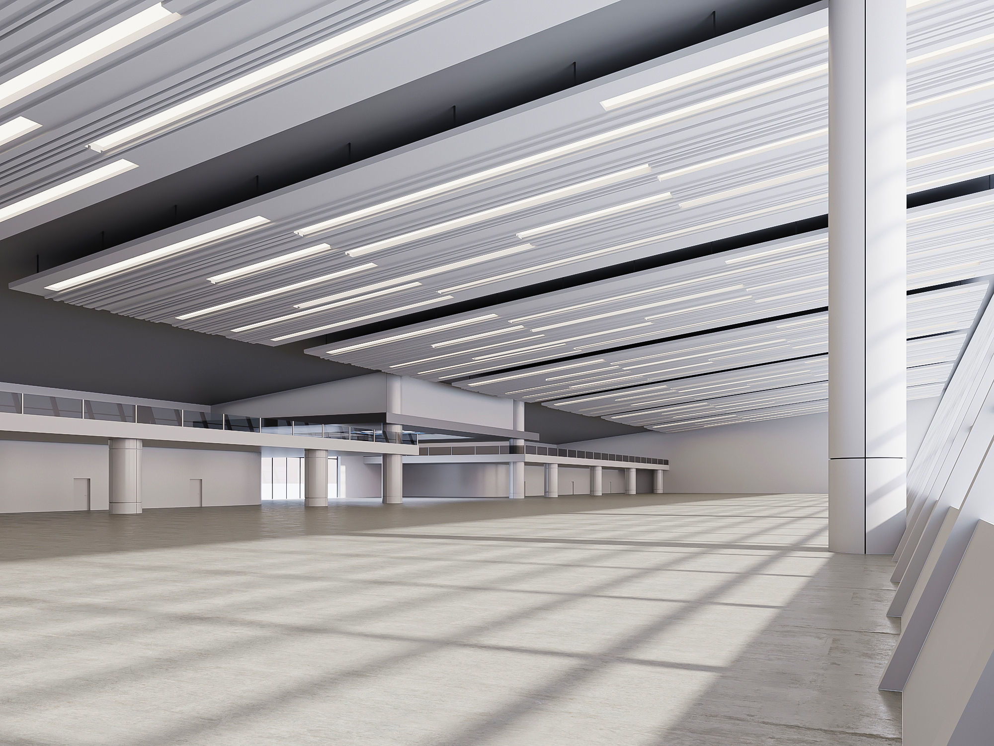 lowpoly interior space hall 15 Low-poly 3D model_4