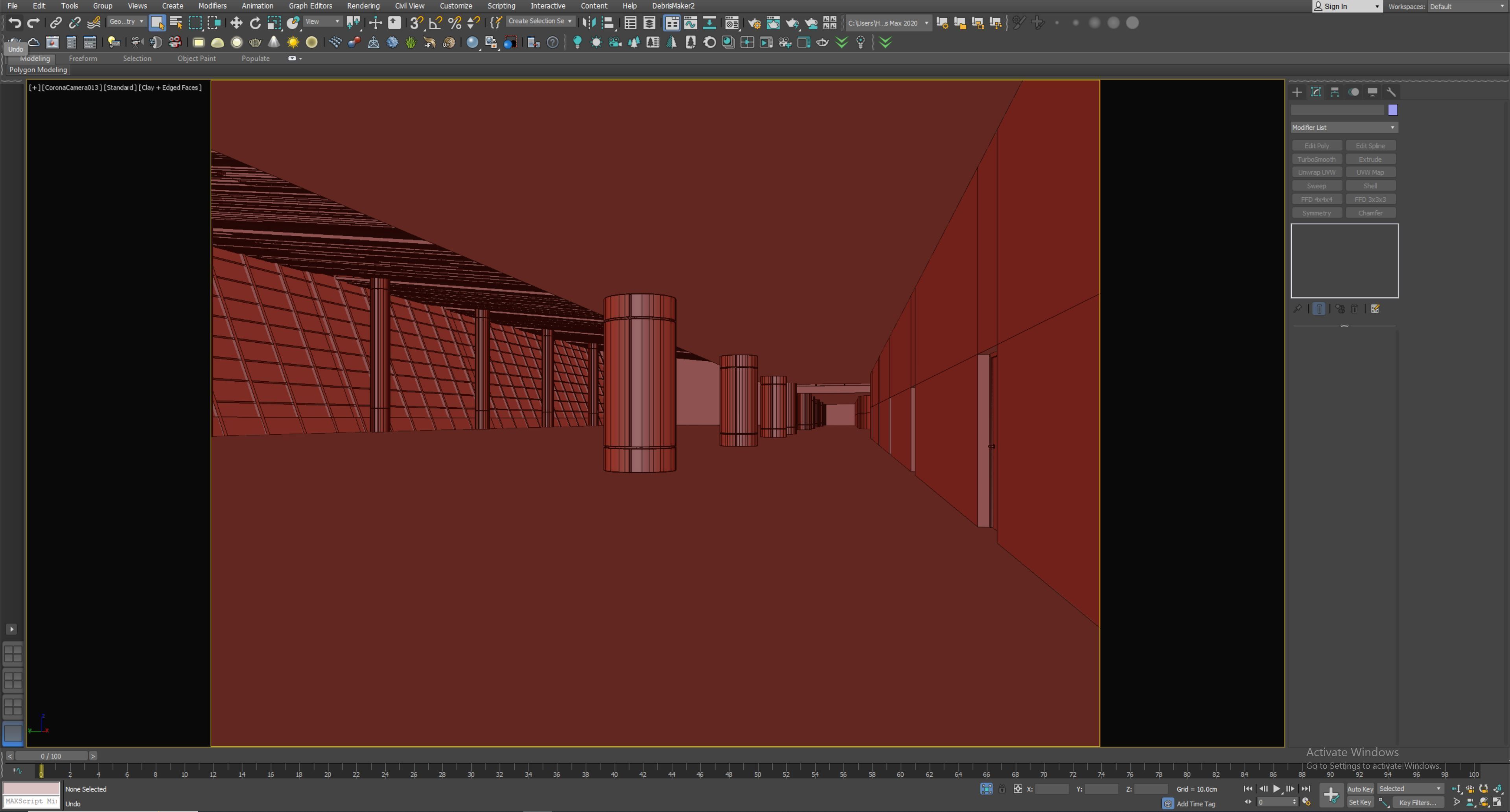 lowpoly interior space hall 15 Low-poly 3D model_10