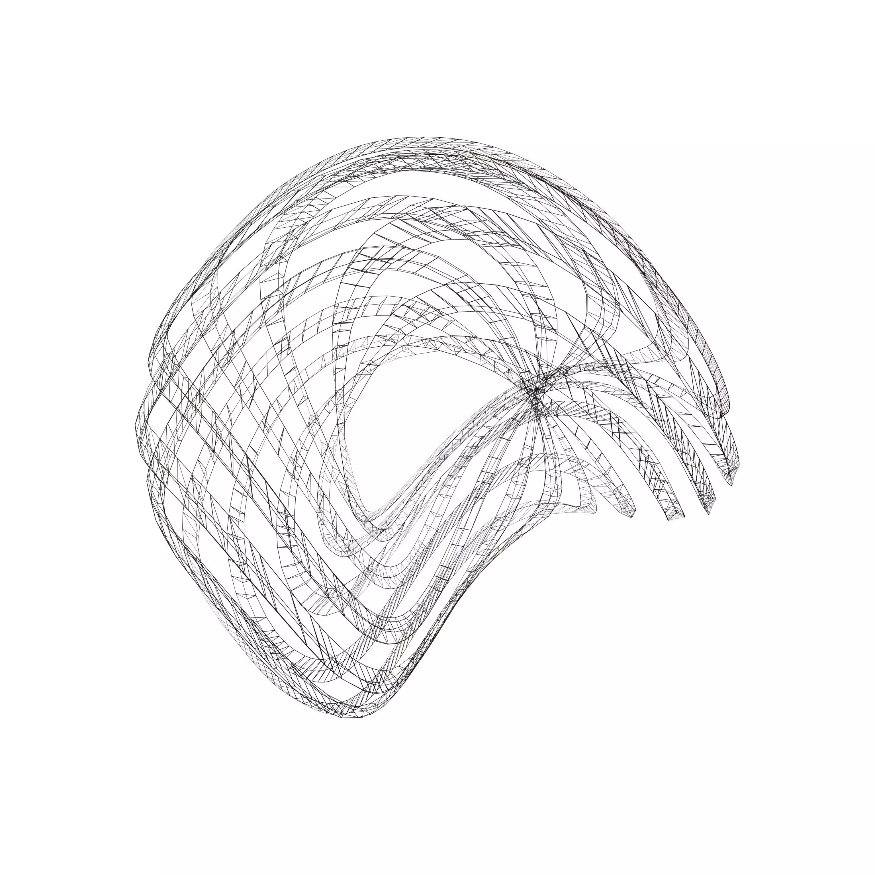 Abstract Ring Sphere v2 003 Low-poly 3D model_0