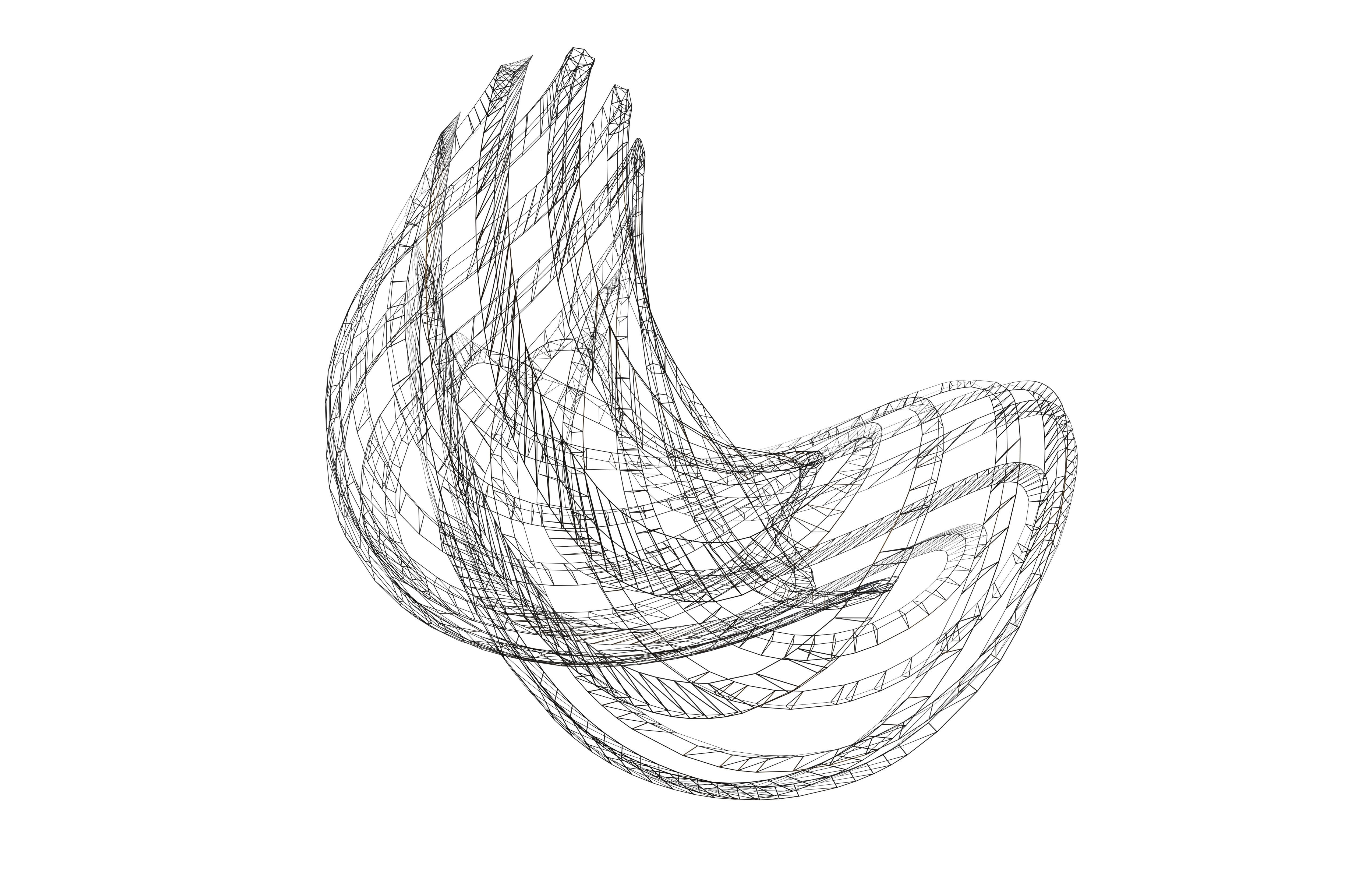 Abstract Ring Sphere v2 003 Low-poly 3D model_2