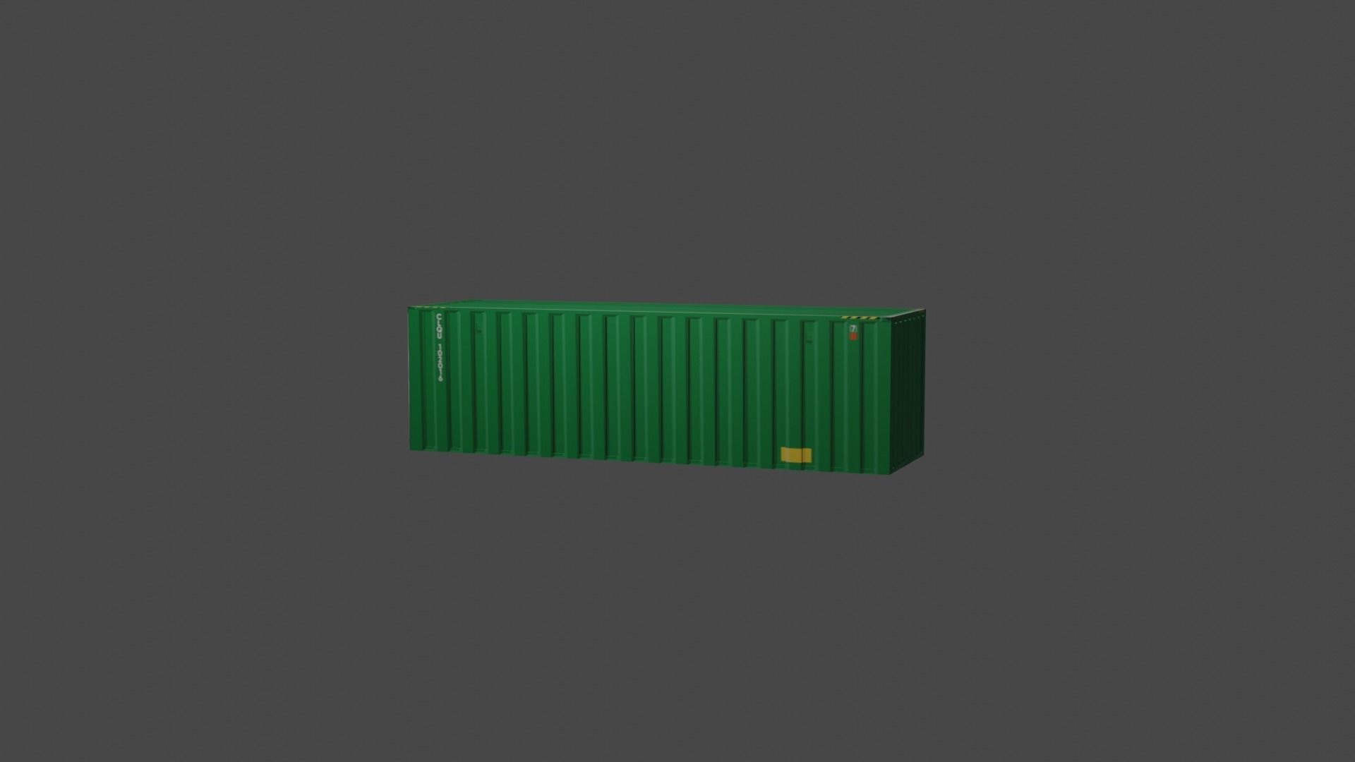 Green Metal Shipping Crate 3D model_1