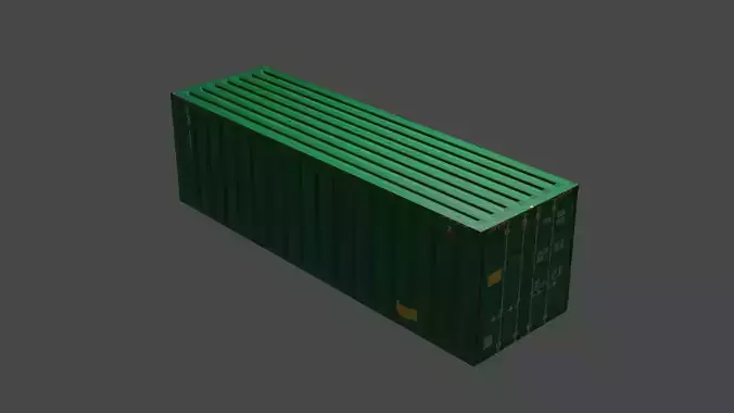 Green Metal Shipping Crate